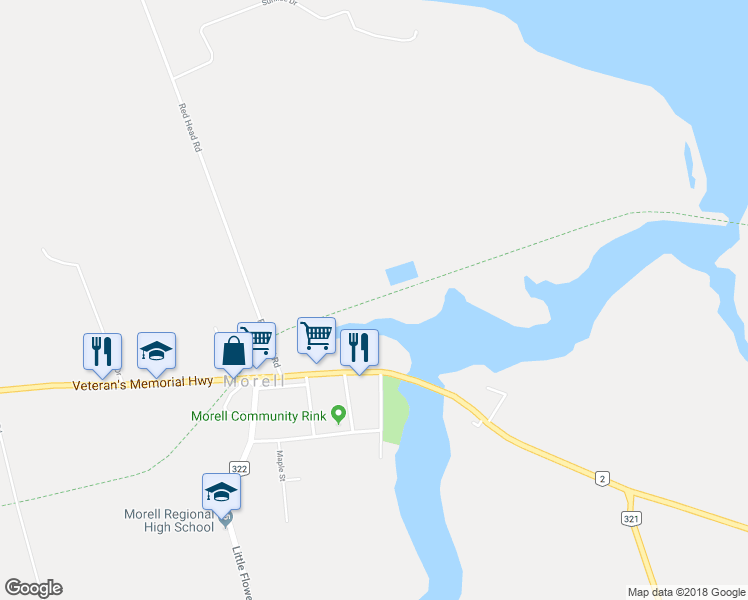 map of restaurants, bars, coffee shops, grocery stores, and more near Confederation Trail in Morell