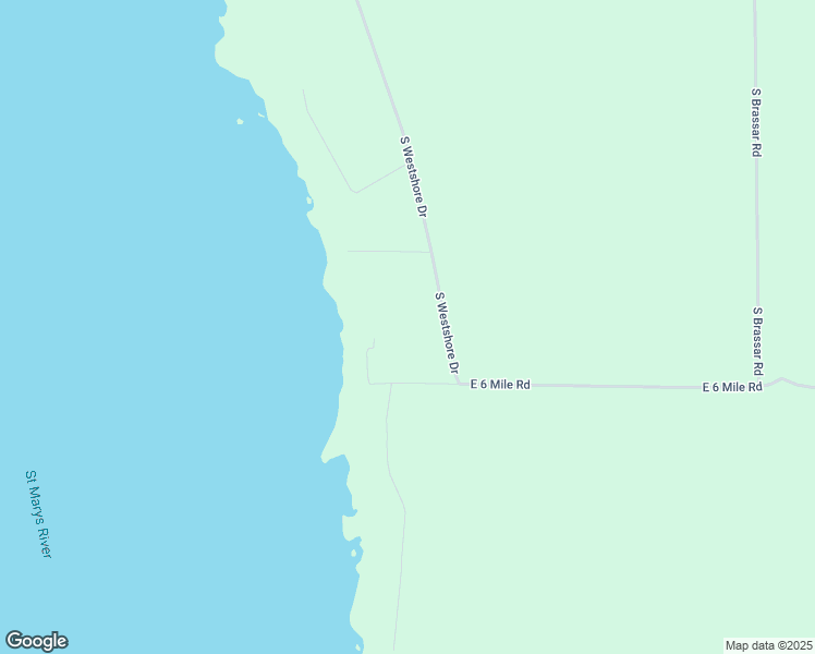 map of restaurants, bars, coffee shops, grocery stores, and more near 5875 South Westshore Drive in Sault Ste. Marie