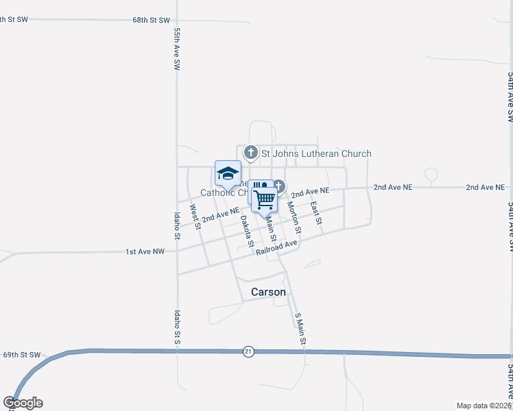 map of restaurants, bars, coffee shops, grocery stores, and more near 202 Grant Street in Carson