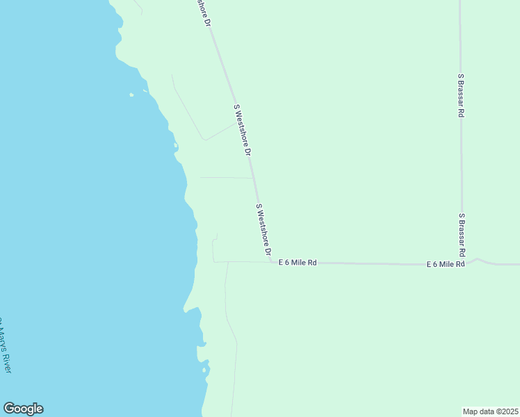 map of restaurants, bars, coffee shops, grocery stores, and more near 5875 South Westshore Drive in Sault Ste. Marie