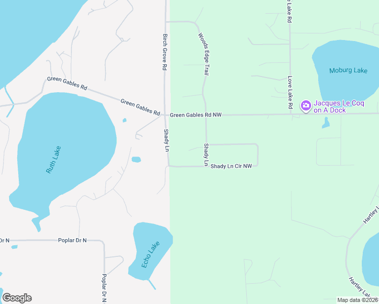 map of restaurants, bars, coffee shops, grocery stores, and more near 3726 Shady Lane Circle in Brainerd