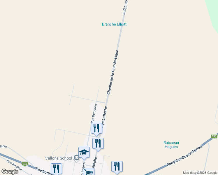 map of restaurants, bars, coffee shops, grocery stores, and more near 3231 Grande Ligne in Saint-Paulin