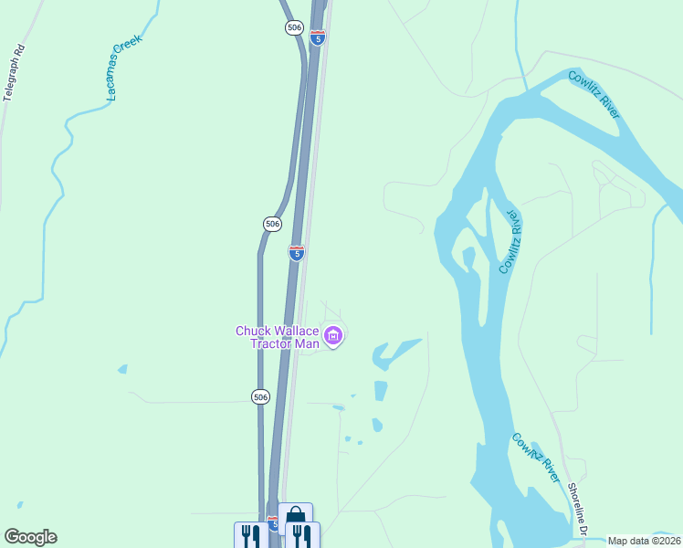 map of restaurants, bars, coffee shops, grocery stores, and more near 271 Cowlitz Ridge Road in Toledo