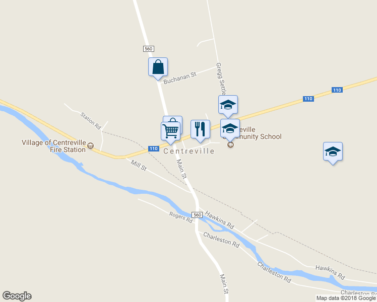 map of restaurants, bars, coffee shops, grocery stores, and more near in Centreville