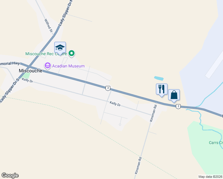 map of restaurants, bars, coffee shops, grocery stores, and more near 81 Prince Edward Island 2 in Miscouche