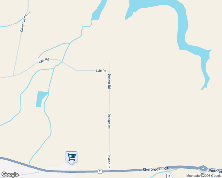 map of restaurants, bars, coffee shops, grocery stores, and more near 178 Dekker Road in Sherbrooke