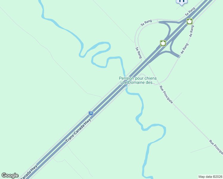 map of restaurants, bars, coffee shops, grocery stores, and more near 5e Rang in Estrie