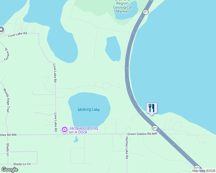 map of restaurants, bars, coffee shops, grocery stores, and more near 19365 Soder Road in Brainerd