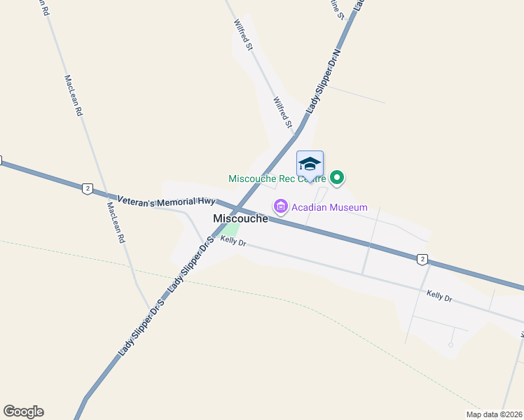 map of restaurants, bars, coffee shops, grocery stores, and more near 9 Main Drive East in Miscouche