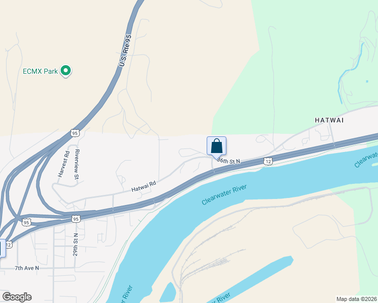 map of restaurants, bars, coffee shops, grocery stores, and more near 3403 Hatwai Road in Lewiston