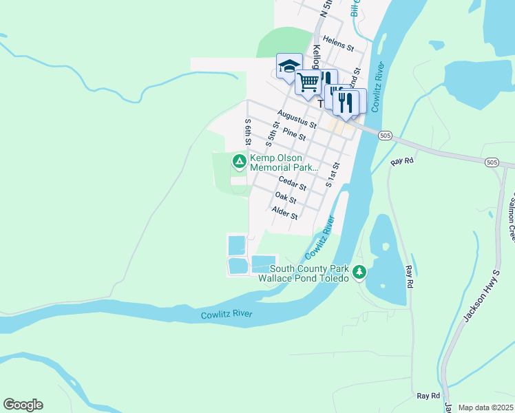 map of restaurants, bars, coffee shops, grocery stores, and more near 811 South 4th Street in Toledo