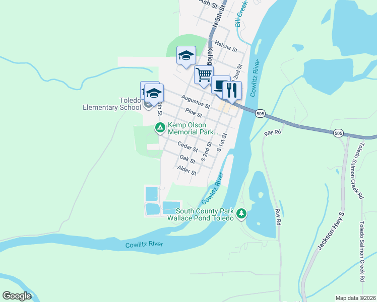 map of restaurants, bars, coffee shops, grocery stores, and more near 311 Maple Street in Toledo