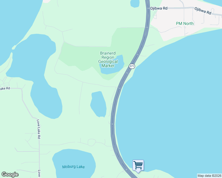 map of restaurants, bars, coffee shops, grocery stores, and more near 19745 Seagull Road Northwest in Brainerd