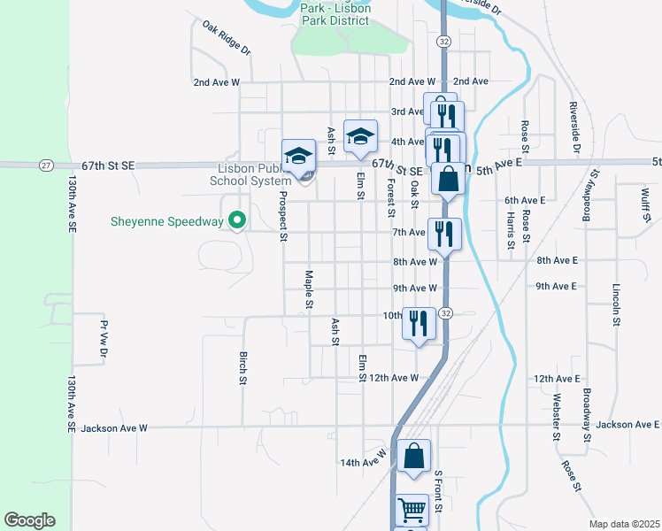 map of restaurants, bars, coffee shops, grocery stores, and more near 450-498 8th Avenue West in Lisbon