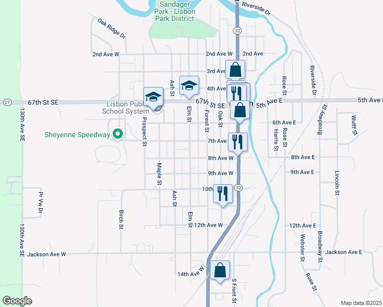 map of restaurants, bars, coffee shops, grocery stores, and more near 248 8th Avenue West in Lisbon