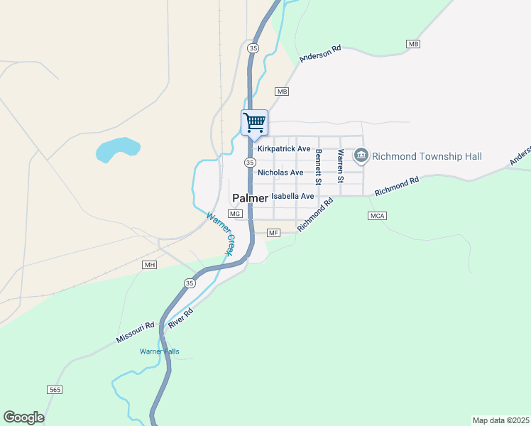 map of restaurants, bars, coffee shops, grocery stores, and more near Co Road Mf in Negaunee