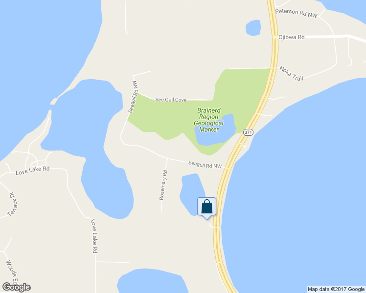 map of restaurants, bars, coffee shops, grocery stores, and more near 19810 See Gull Road in Brainerd