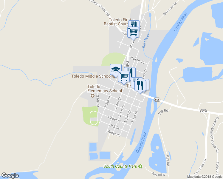 map of restaurants, bars, coffee shops, grocery stores, and more near 511 Augustus Street in Toledo