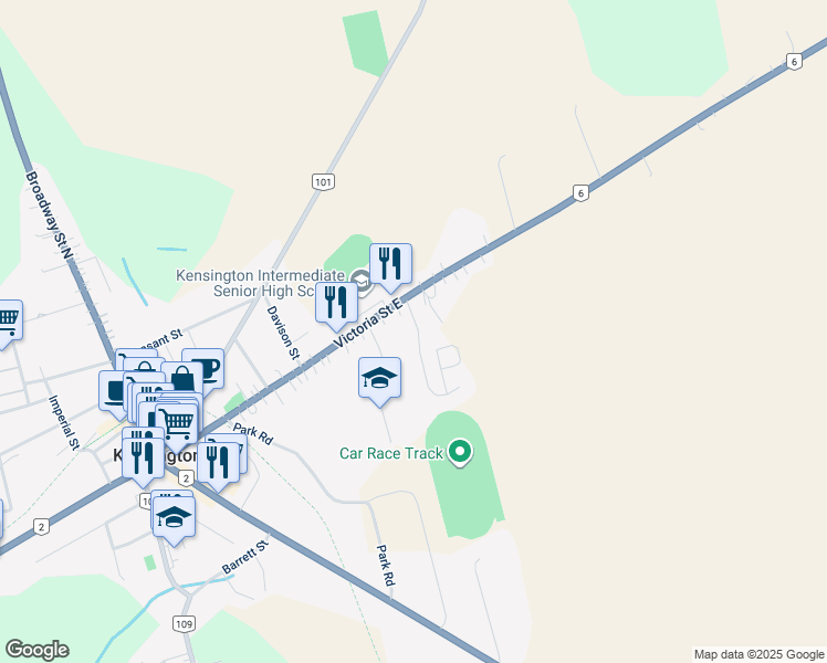 map of restaurants, bars, coffee shops, grocery stores, and more near 4 Brookins Drive in Kensington