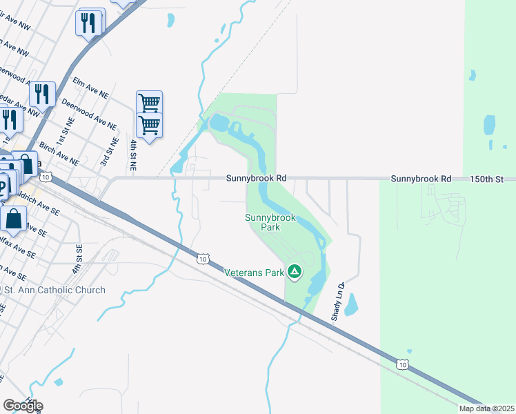 map of restaurants, bars, coffee shops, grocery stores, and more near in Wadena