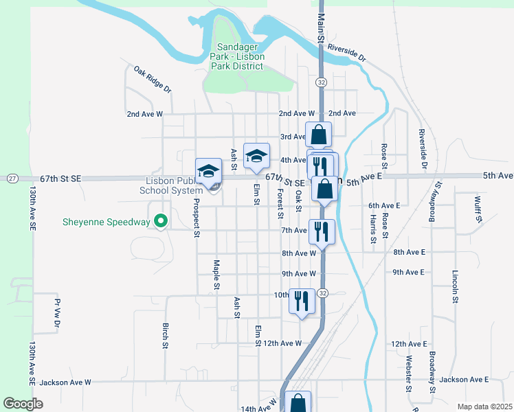 map of restaurants, bars, coffee shops, grocery stores, and more near 600 Elm Street in Lisbon