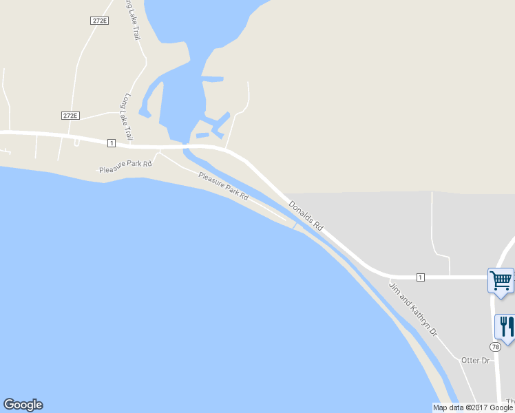 map of restaurants, bars, coffee shops, grocery stores, and more near 43109 Pleasure Park Road in Ottertail