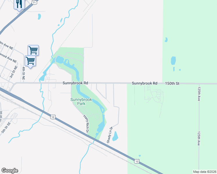 map of restaurants, bars, coffee shops, grocery stores, and more near 124 Summit Avenue in Wadena