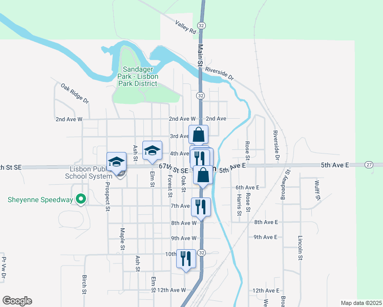 map of restaurants, bars, coffee shops, grocery stores, and more near 17 4th Avenue West in Lisbon