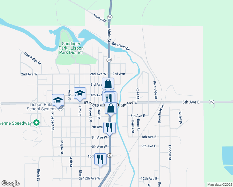 map of restaurants, bars, coffee shops, grocery stores, and more near 98 3rd Ave E in Lisbon