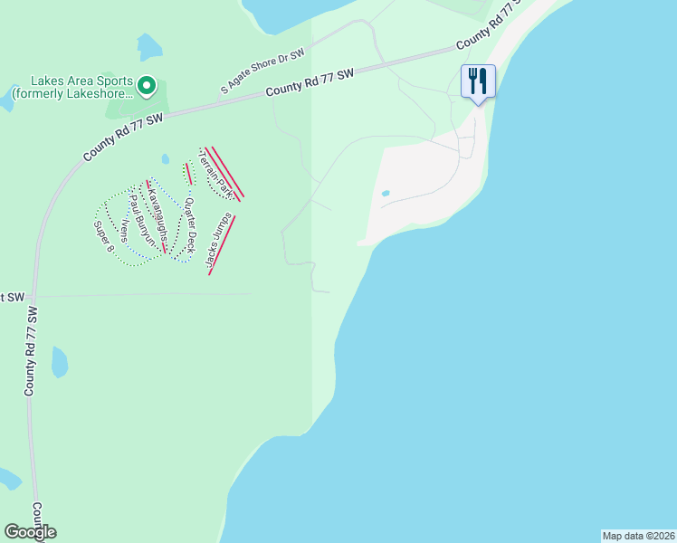 map of restaurants, bars, coffee shops, grocery stores, and more near 1738 Gull Trail Southwest in Nisswa