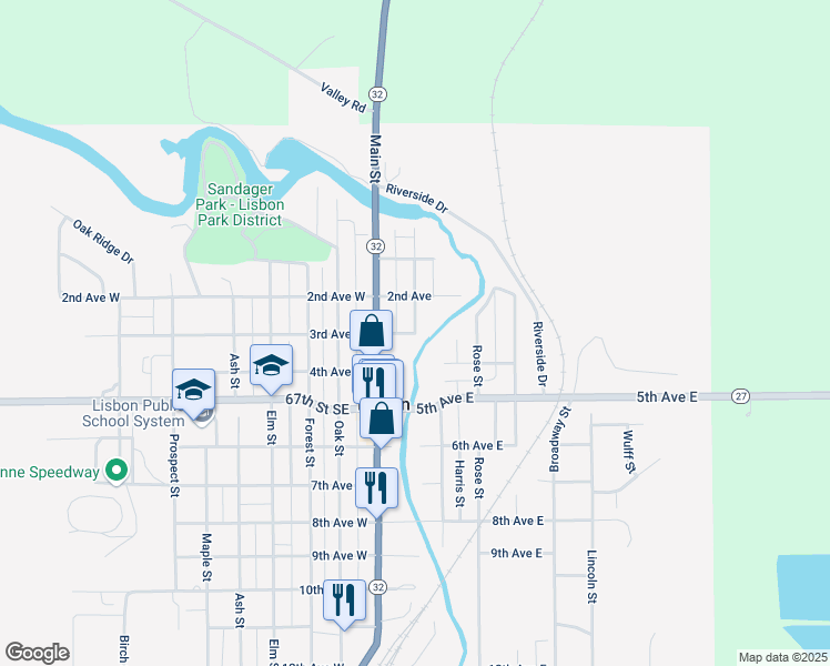 map of restaurants, bars, coffee shops, grocery stores, and more near 98 3rd Avenue East in Lisbon