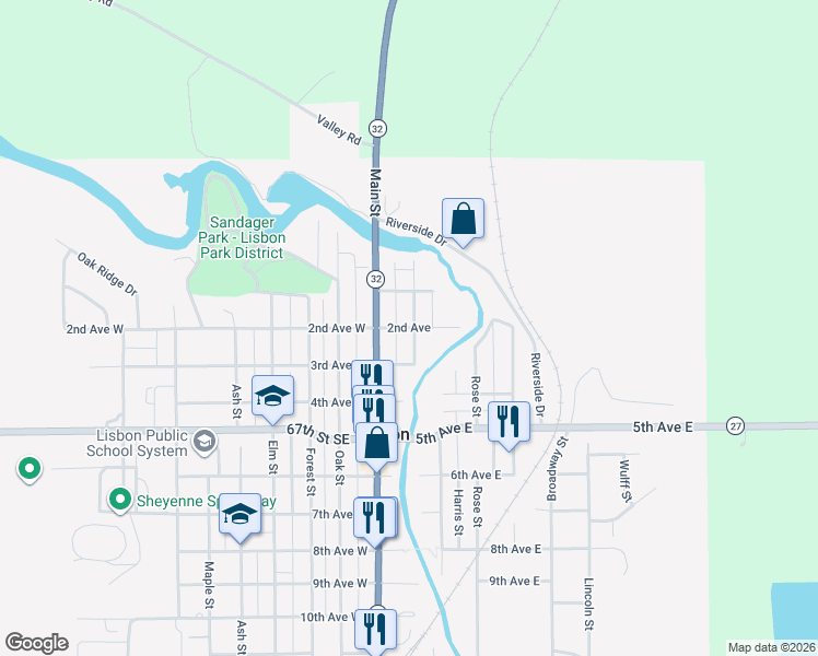 map of restaurants, bars, coffee shops, grocery stores, and more near 201-299 Valley St in Lisbon