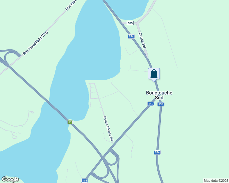 map of restaurants, bars, coffee shops, grocery stores, and more near 10 Bridge View Court in Bouctouche Sud