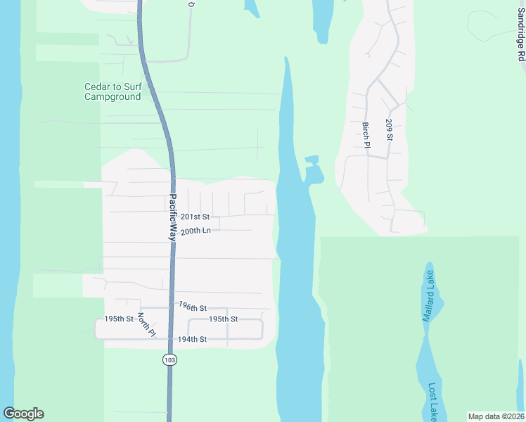 map of restaurants, bars, coffee shops, grocery stores, and more near 20103 U Lane in Long Beach