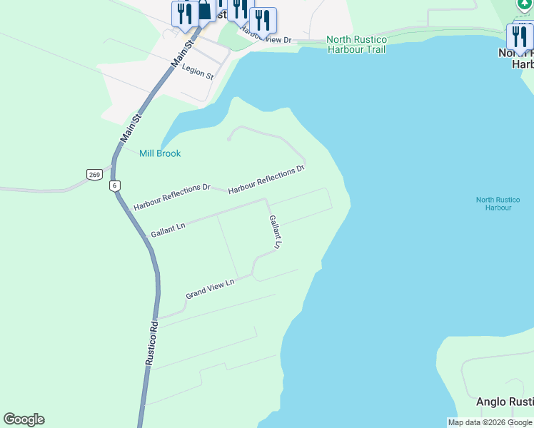 map of restaurants, bars, coffee shops, grocery stores, and more near 148 Gallant Lane in New Glasgow
