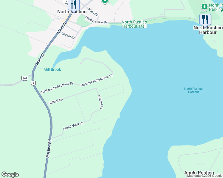 map of restaurants, bars, coffee shops, grocery stores, and more near 148 Gallant Lane in New Glasgow
