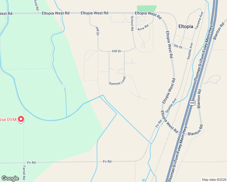 map of restaurants, bars, coffee shops, grocery stores, and more near 301 Summit Loop in Eltopia