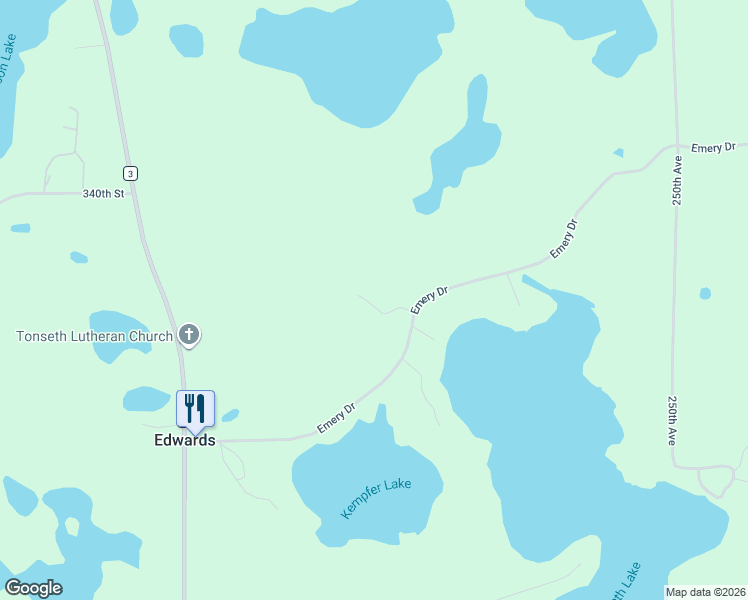 map of restaurants, bars, coffee shops, grocery stores, and more near 24465 Emery Drive in Erhard