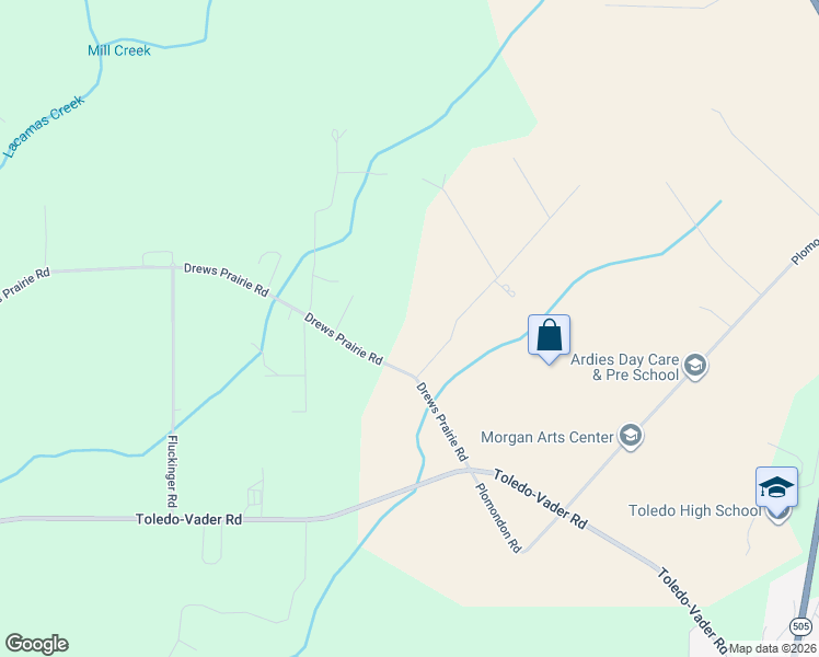 map of restaurants, bars, coffee shops, grocery stores, and more near 142 Drews Prairie Road in Toledo