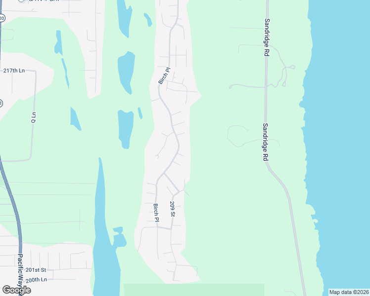 map of restaurants, bars, coffee shops, grocery stores, and more near 21120 Birch Place in Ocean Park