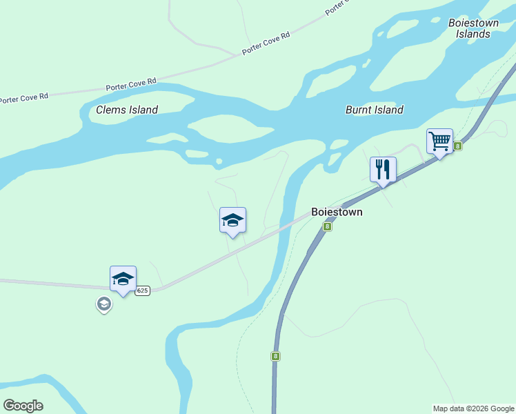 map of restaurants, bars, coffee shops, grocery stores, and more near in Boiestown
