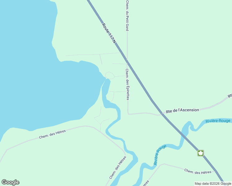 map of restaurants, bars, coffee shops, grocery stores, and more near 3611 Chemin des Aulnes in Nominingue