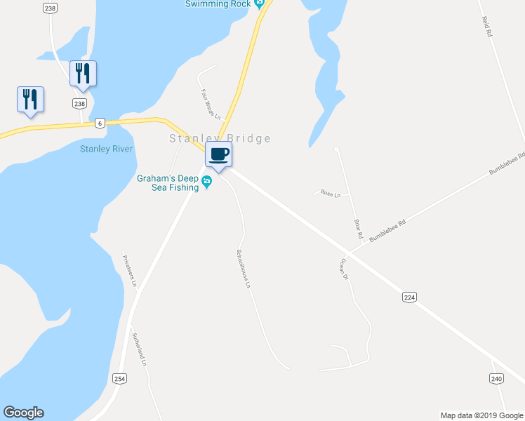 map of restaurants, bars, coffee shops, grocery stores, and more near 4829 Saint Marys Road in New Glasgow