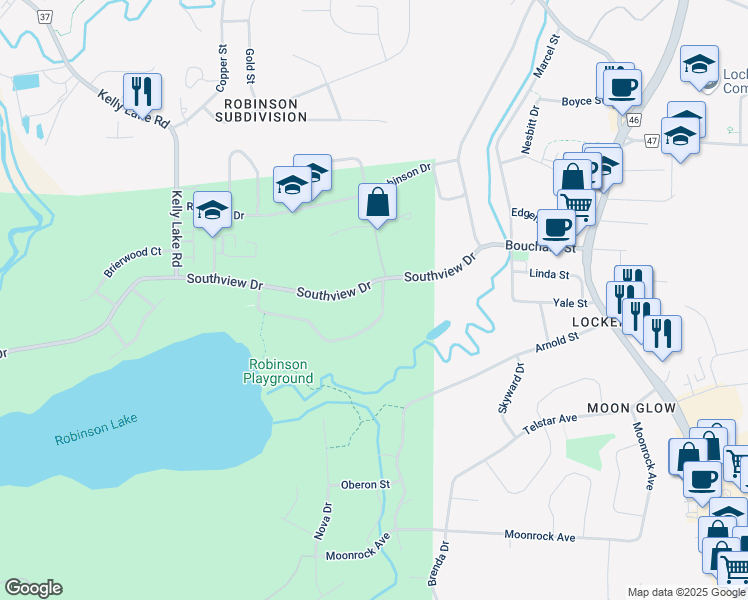 map of restaurants, bars, coffee shops, grocery stores, and more near 22 Cranbrook Crescent in Sudbury