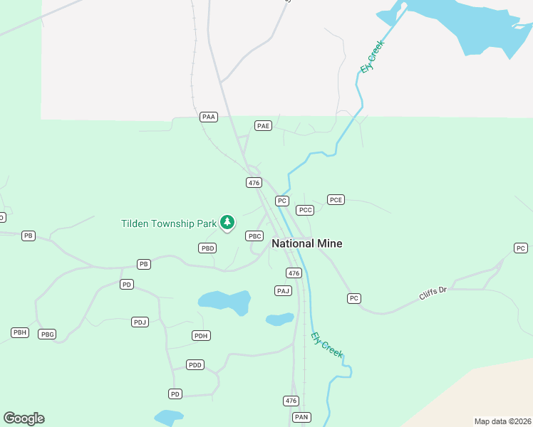 map of restaurants, bars, coffee shops, grocery stores, and more near 2 County Road PBC in Ishpeming