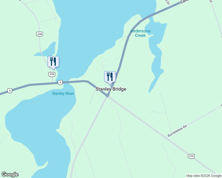 map of restaurants, bars, coffee shops, grocery stores, and more near in Stanley Bridge