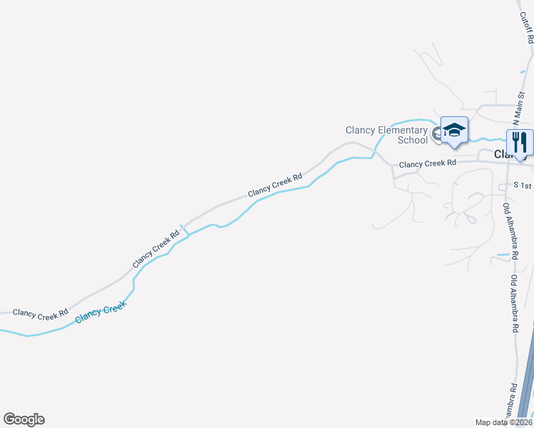 map of restaurants, bars, coffee shops, grocery stores, and more near in Clancy