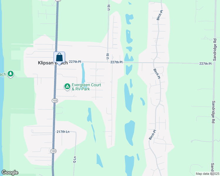map of restaurants, bars, coffee shops, grocery stores, and more near 22311 V Street in Ocean Park