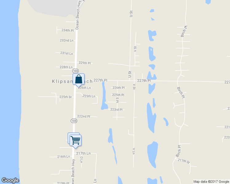 map of restaurants, bars, coffee shops, grocery stores, and more near 22507 S Place in Ocean Park