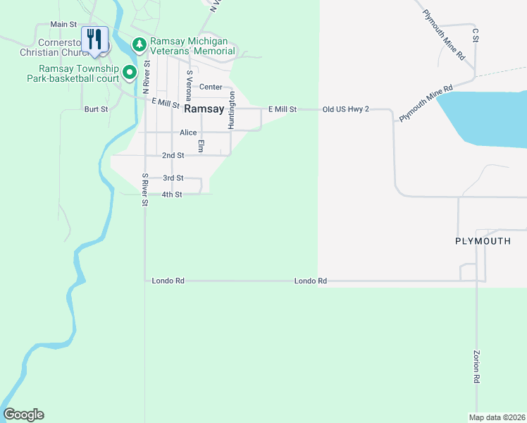 map of restaurants, bars, coffee shops, grocery stores, and more near 8275 4th Street in Ramsay